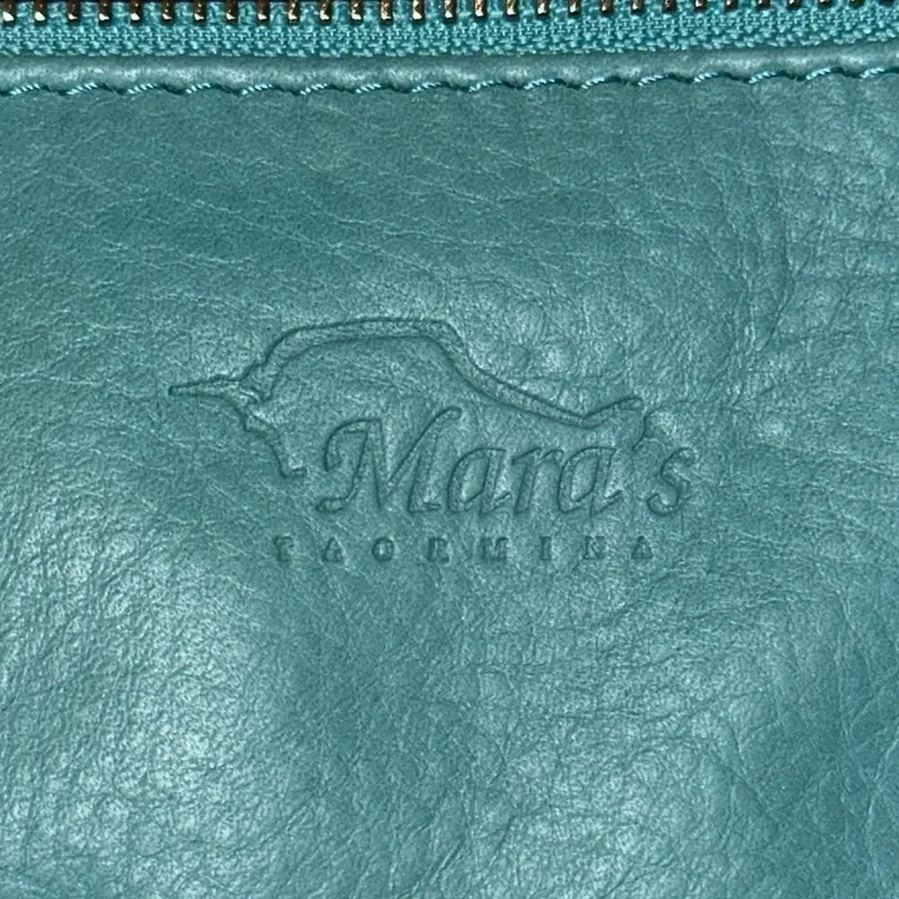 Gorgeous Ocean Blue Italian Leather Clutch NWT